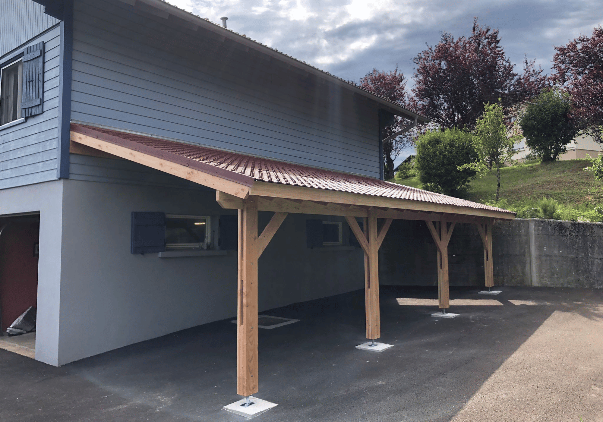 pergola bois adossée